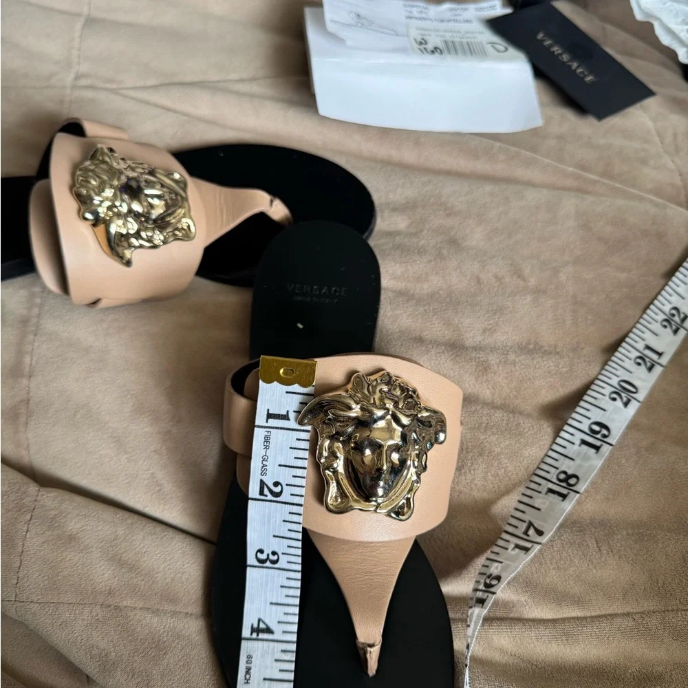 Versace tan gold Medusa sandals - Picture 10 of 15